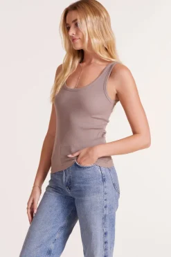 Tanks*bobi Los Angeles FITTED CROP SHELL TANK MUSHROOM