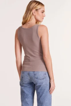 Tanks*bobi Los Angeles FITTED CROP SHELL TANK MUSHROOM