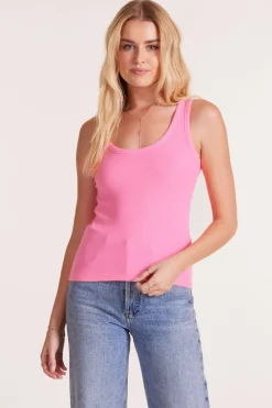 Tanks*bobi Los Angeles FITTED CROP SHELL TANK NEO PINK