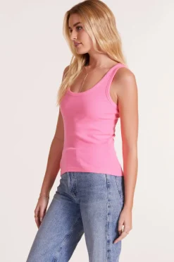 Tanks*bobi Los Angeles FITTED CROP SHELL TANK NEO PINK