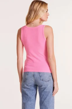 Tanks*bobi Los Angeles FITTED CROP SHELL TANK NEO PINK