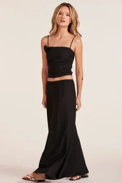 Bottoms*bobi Los Angeles FULL MAXI SKIRT BLACK