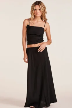 Bottoms*bobi Los Angeles FULL MAXI SKIRT BLACK