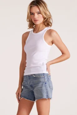 Tanks*bobi Los Angeles HIGH NECK RACER TANK WHITE