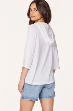 Sweaters|Tops*bobi Los Angeles HOODED PULLOVER WHITE