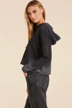 Sweaters|Tops*bobi Los Angeles HOODIE SWEATSHIRT BLACK