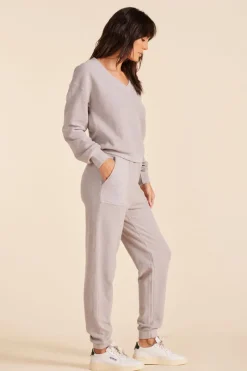 Bottoms*bobi Los Angeles JOGGER PANTS WITH PATCH POCKETS PEBBLE