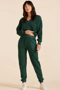 Bottoms*bobi Los Angeles JOGGER PANTS WITH PATCH POCKETS PINES