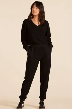 Bottoms*bobi Los Angeles JOGGER PANTS WITH PATCH POCKETS BLACK
