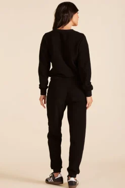 Bottoms*bobi Los Angeles JOGGER PANTS WITH PATCH POCKETS BLACK