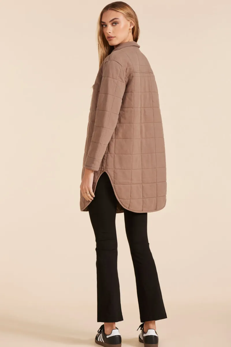 Outerwear*bobi Los Angeles LONG SHACKET HAZELNUT