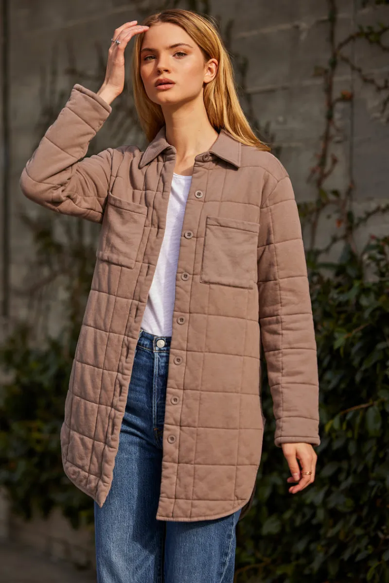 Outerwear*bobi Los Angeles LONG SHACKET HAZELNUT