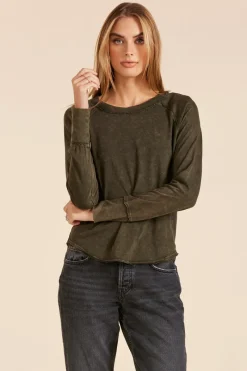 Tops*bobi Los Angeles LONG SLEEVE FITTED RAGLAN TEE TROOPS