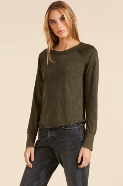 Tops*bobi Los Angeles LONG SLEEVE FITTED RAGLAN TEE TROOPS