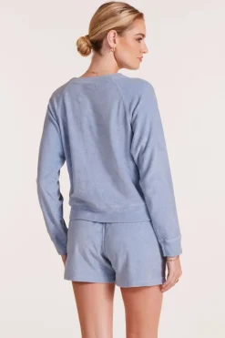 Tops*bobi Los Angeles LONG SLEEVE RAGLAN TOP WATER