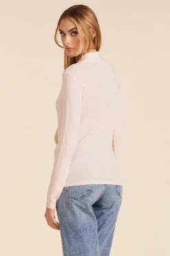 Tops*bobi Los Angeles LONG SLEEVE SURPLICE TOP BALLET PINK