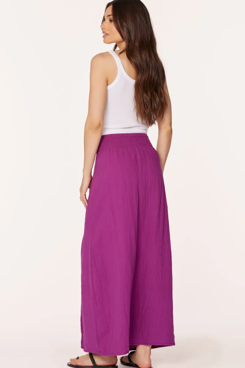 Bottoms*bobi Los Angeles MAXI SKIRT WITH FRONT SLIT ACAI