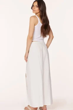 Bottoms*bobi Los Angeles MAXI SKIRT WITH FRONT SLIT CREAM