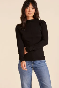 Tops*bobi Los Angeles MOCK TURTLENECK BLACK