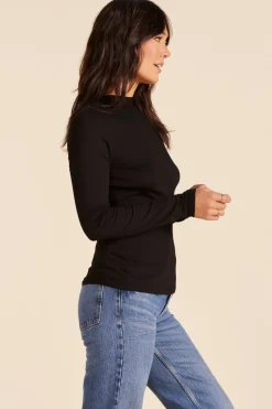 Tops*bobi Los Angeles MOCK TURTLENECK BLACK