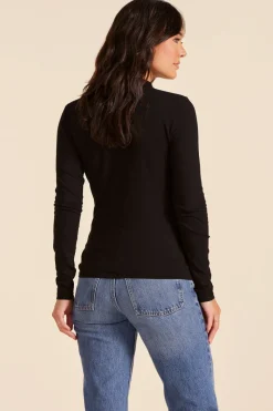 Tops*bobi Los Angeles MOCK TURTLENECK BLACK