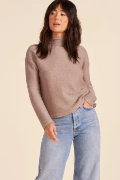 Sweaters|Tops*bobi Los Angeles MOCK TURTLENECK TOP MUSHROOM