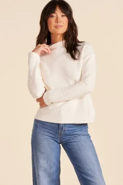 Sweaters|Tops*bobi Los Angeles MOCK TURTLENECK TOP PARCHMENT