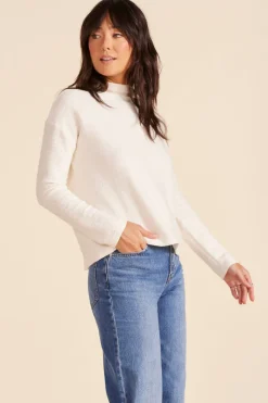 Sweaters|Tops*bobi Los Angeles MOCK TURTLENECK TOP PARCHMENT