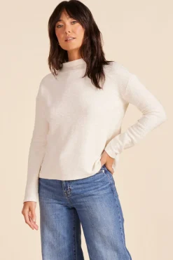 Sweaters|Tops*bobi Los Angeles MOCK TURTLENECK TOP PARCHMENT