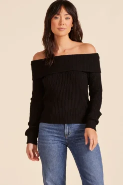 Sweaters|Tops*bobi Los Angeles OFF THE SHOULDER TOP BLACK