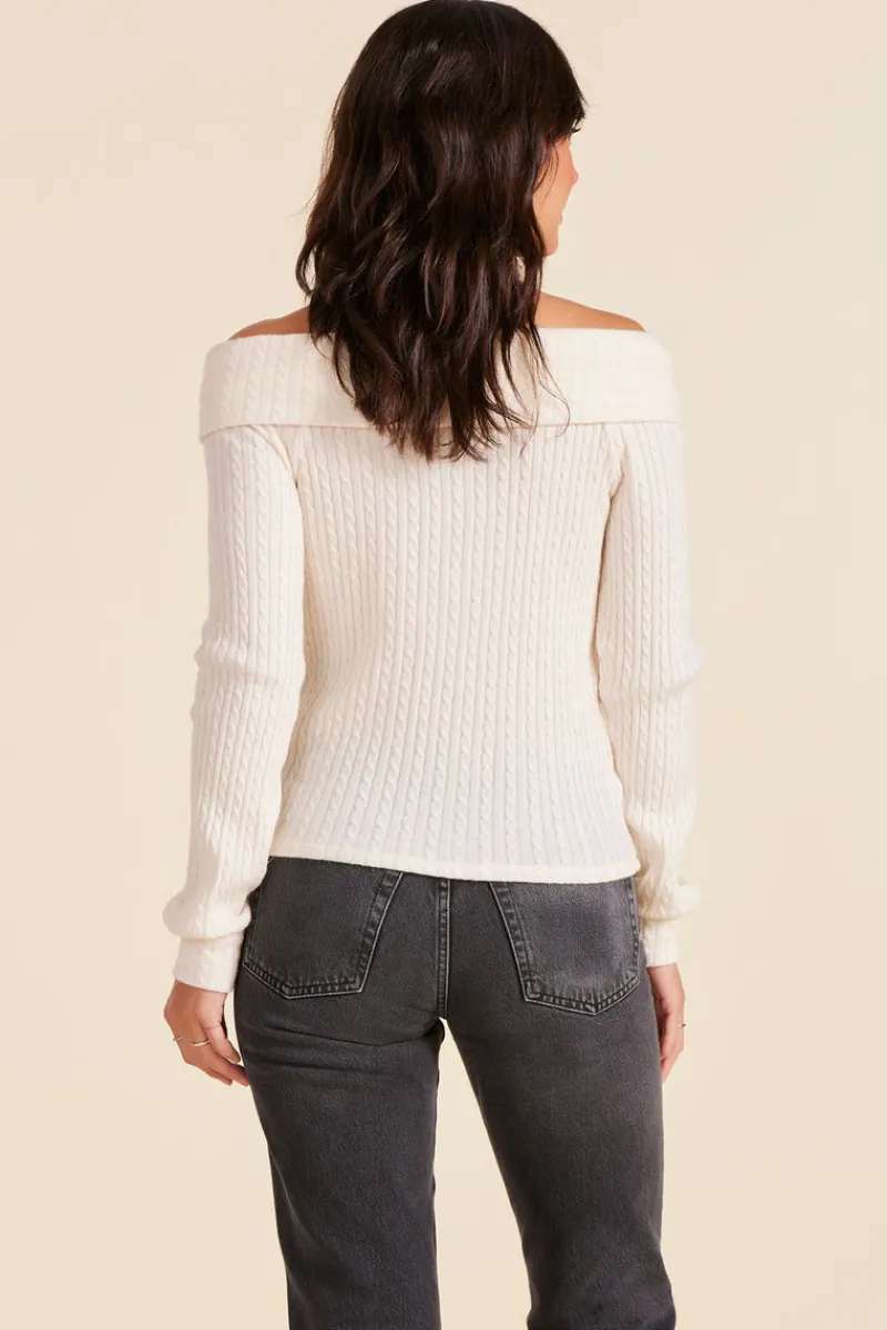 Sweaters|Tops*bobi Los Angeles OFF THE SHOULDER TOP IVORY