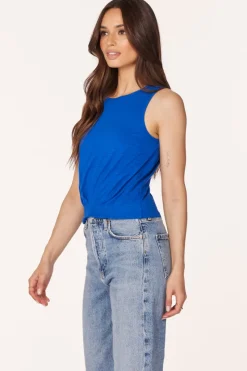 Tanks*bobi Los Angeles PLEATED HEM TANK CERULEAN