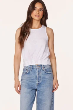 Tanks*bobi Los Angeles PLEATED HEM TANK WHITE