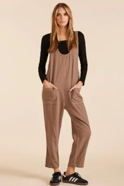 Jumpsuits*bobi Los Angeles POCKET OVERALLS HAZELNUT
