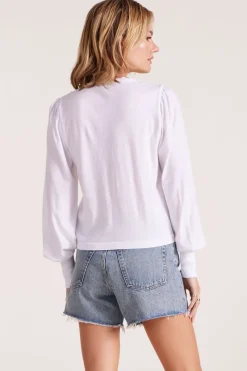 Outerwear|Tops*bobi Los Angeles PUFF SLEEVE CARDIGAN WHITE