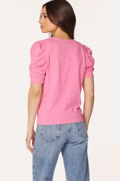 Tops*bobi Los Angeles PUFF SLEEVE HENLEY DAIQUIRIS