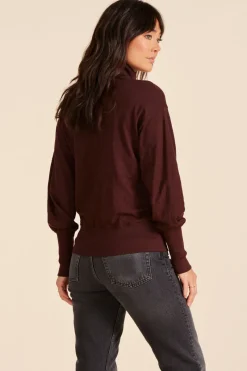 Tops*bobi Los Angeles PUFF SLEEVE TURTLENECK BROWN