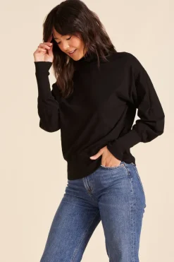 Tops*bobi Los Angeles PUFF SLEEVE TURTLENECK BLACK