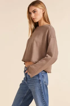 Sweaters|Tops*bobi Los Angeles PULLOVER SWEATSHIRT HAZELNUT