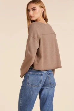 Sweaters|Tops*bobi Los Angeles PULLOVER SWEATSHIRT HAZELNUT