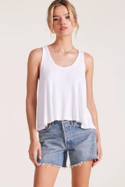 Tanks*bobi Los Angeles RACER BACK SWING TANK WHITE