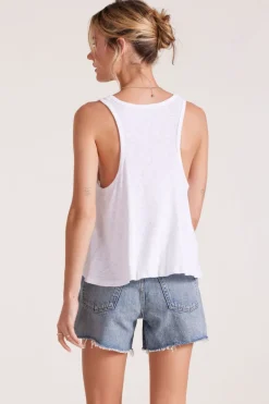 Tanks*bobi Los Angeles RACER BACK SWING TANK WHITE