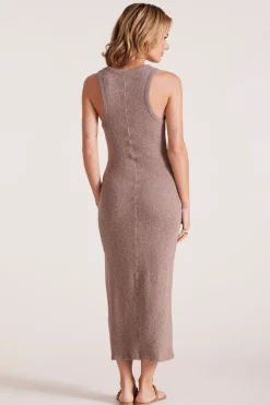 Dresses*bobi Los Angeles RACER TANK SLIT DRESS EARTHY