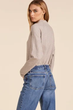 Sweaters|Tops*bobi Los Angeles RAGLAN MOCK NECK TOP TAN