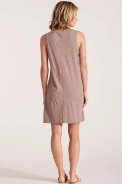 Dresses*bobi Los Angeles RAGLAN SEAMED TANK DRESS EARTHY
