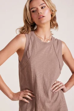 Dresses*bobi Los Angeles RAGLAN SEAMED TANK DRESS EARTHY