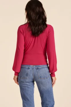 Tops*bobi Los Angeles RAGLAN SURPLICE TOP BERRIES