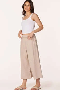 Bottoms*bobi Los Angeles RAW EDGE CROPPED PANT SANDY