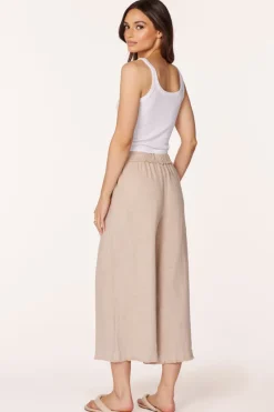 Bottoms*bobi Los Angeles RAW EDGE CROPPED PANT SANDY