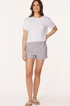 Bottoms*bobi Los Angeles RAW EDGE DETAIL SHORTS PEBBLE